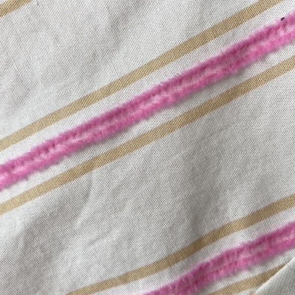 J Crew Tie Front Ruffle Neck Stripe Blouse Top V-Neck Long Sleeve Popover Cotton - Picture 8 of 16